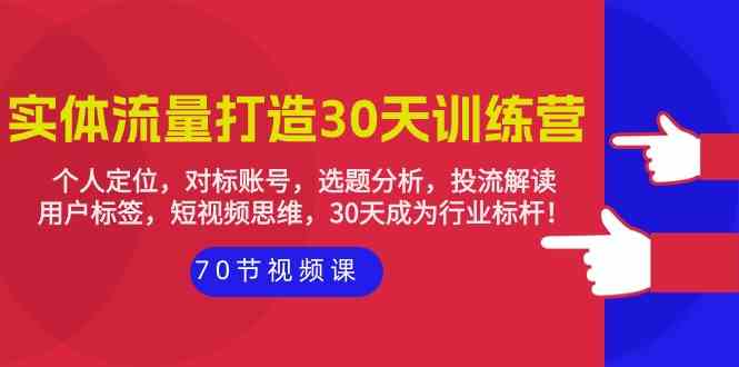 （9782期）实体-流量打造-30天训练营：个人定位，对标账号，选题分析，投流解读-70节-91项目网