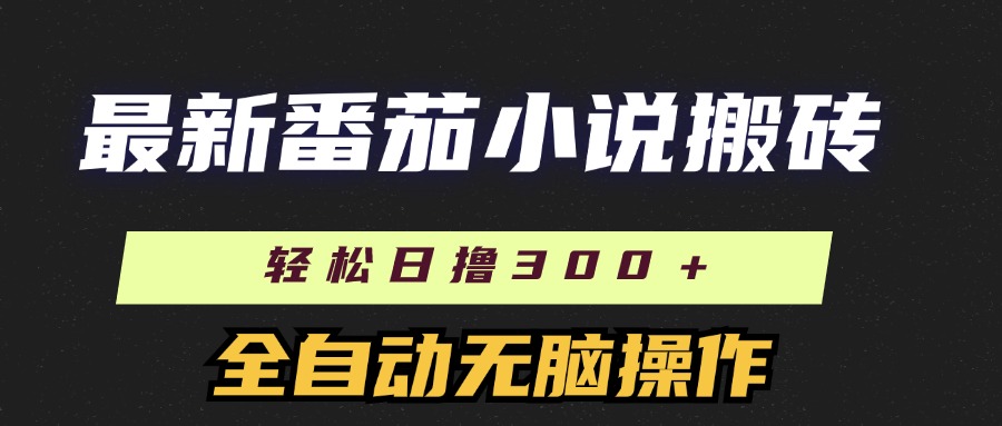 最新番茄小说搬砖，日撸300＋！全自动操作，可矩阵放大！-91项目网