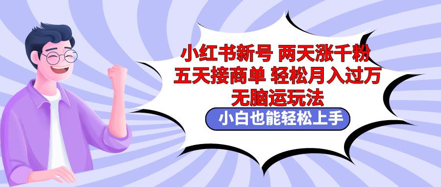 小红书新号两天涨千粉五天接商单轻松月入过万 无脑搬运玩法 小白也能轻…-91项目网