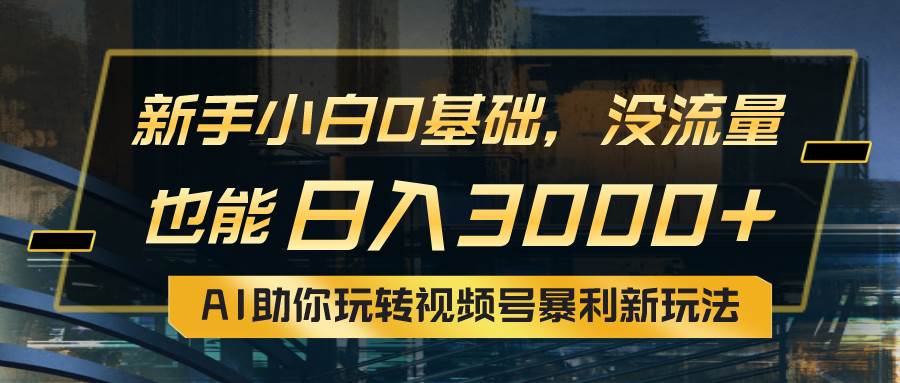 小白0基础，没流量也能日入3000+：AI助你玩转视频号暴利新玩法-91项目网