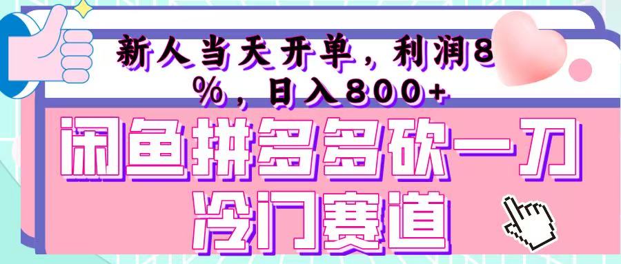 咸鱼拼夕夕砍一刀冷门暴力赛道，新人当天开单，利润百分之八十，日入 800+-91项目网