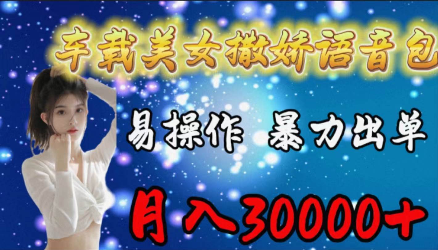 车载女生撒娇语音包，易操作，暴力出单，月入30000+-91项目网