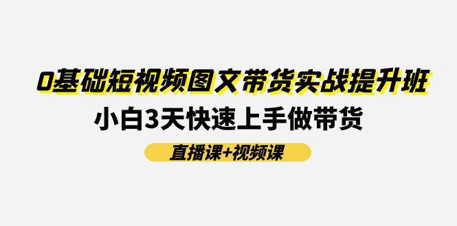 0基础短视频图文带货实战提升班(直播课+视频课)：小白3天快速上手做带货-91项目网