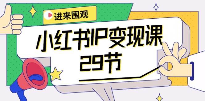 小红书IP变现课：开店/定位/IP变现/直播带货/爆款打造/涨价秘诀/等等/29节-91项目网