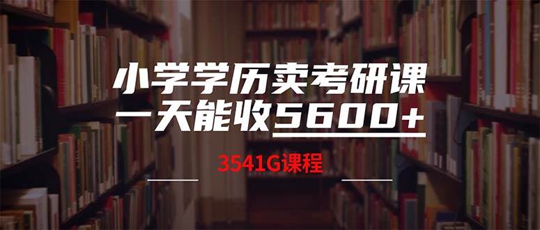 小学学历卖考研课程，一天收5600（附3580G考研合集）-91项目网