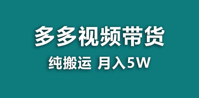 【蓝海项目】拼多多视频带货 纯搬运一个月搞了5w佣金，小白也能操作 送工具-91项目网