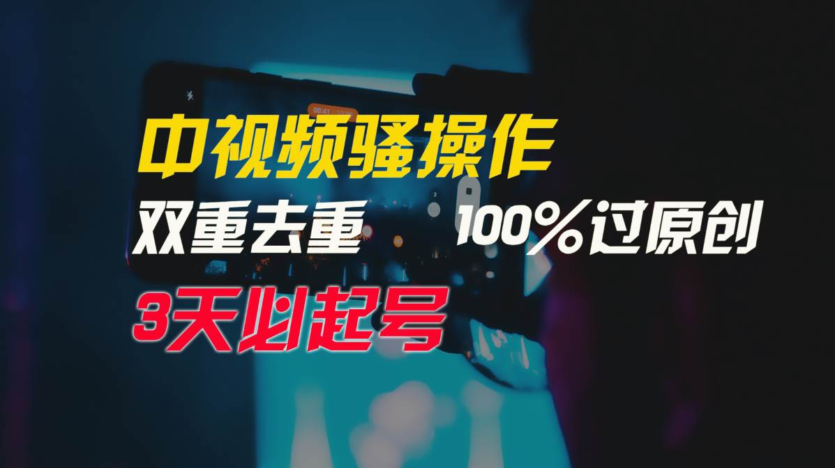 中视频骚操作，双重去重100%过原创，3天比必起号，简单无脑，月入3W+-91项目网