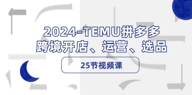 2024-TEMU拼多多·跨境开店、运营、选品（25节视频课）-91项目网