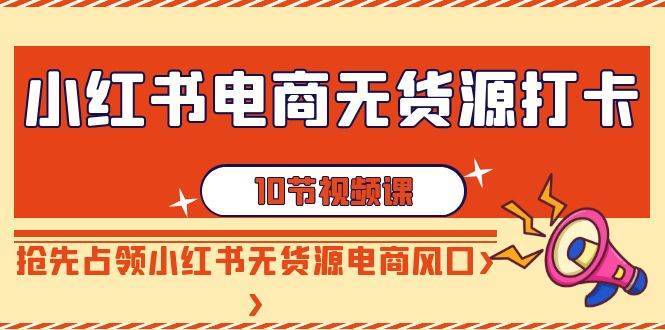 小红书电商-无货源打卡，抢先占领小红书无货源电商风口（10节课）-91项目网