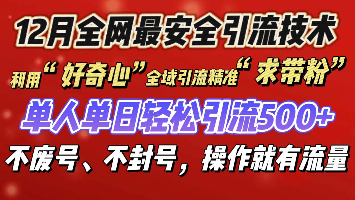 利用“好奇心”全域引流精准“求带粉”，单人单日轻松引流500+-项目网
