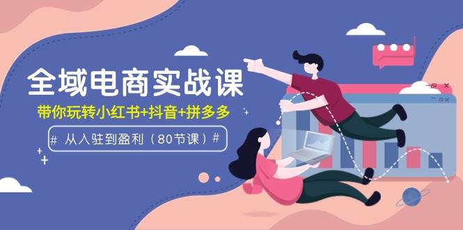 全域电商实战课：从入驻到盈利，带你玩转小红书+抖音+拼多多（80节课）-项目网