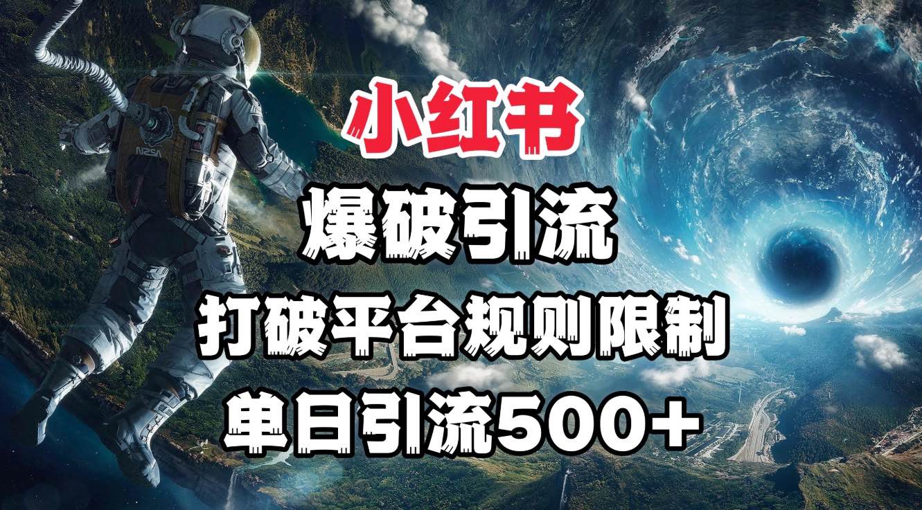 小红书爆破引流，打破平台的规则限制，单日引流500+精准粉-项目网