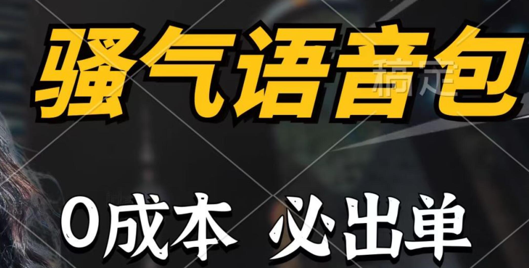 骚气语音包，0成本一天1000+，闭着眼也能出单，详细教程！-项目网