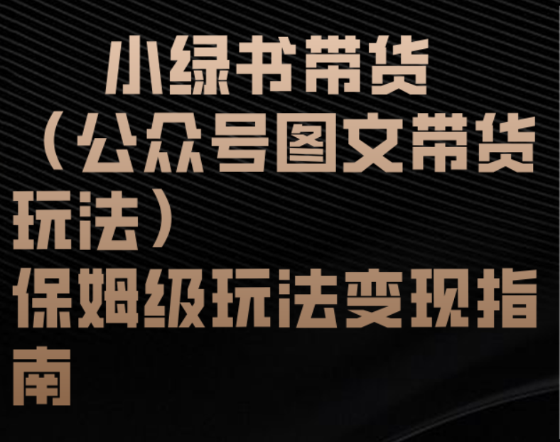 小绿书带货（公众号图文带货玩法）保姆级玩法变现指南-91项目网