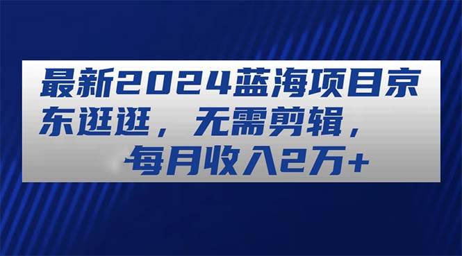 最新2024蓝海项目京东逛逛，无需剪辑，每月收入2万+-项目网