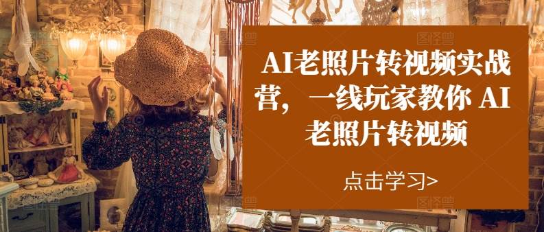 AI老照片转视频实操训练营，一线玩家教你AI老照片转视频-项目网