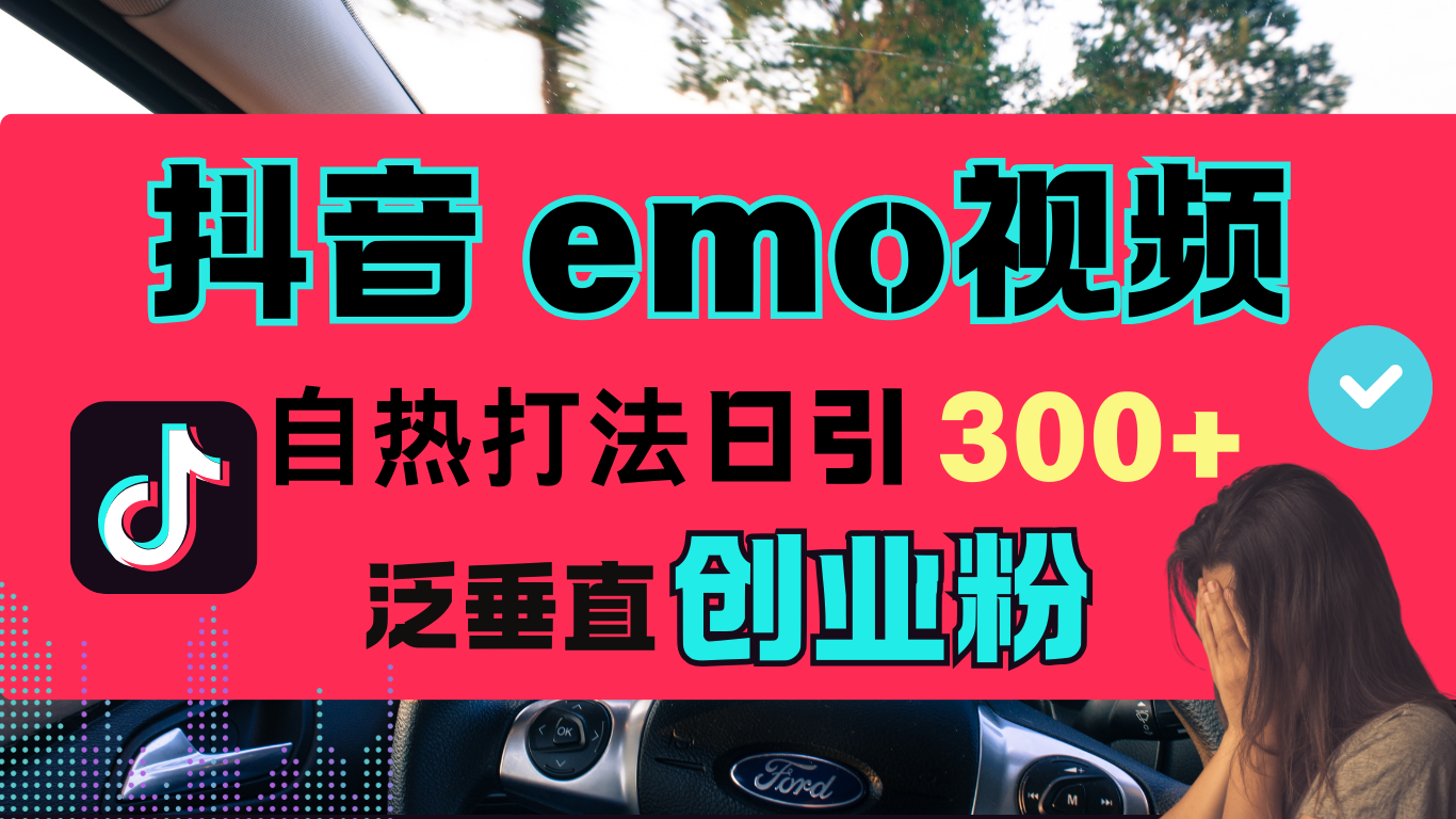 抖音“EMO视频”自热流打法，日引300+泛垂直创业粉-项目网