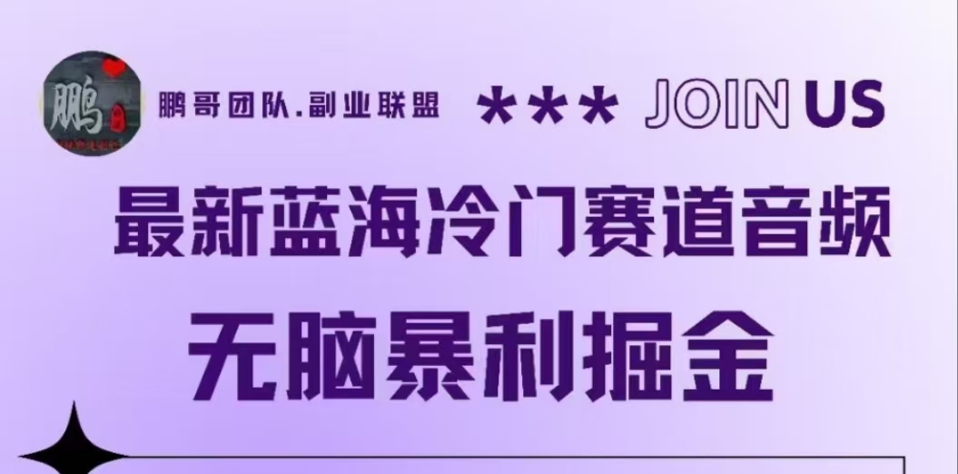 最新蓝海冷门赛道音频，无脑暴利掘金-项目网