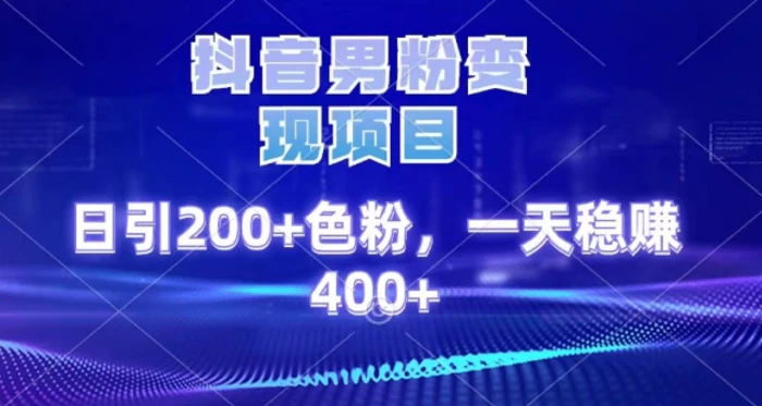 2025最新男粉项目 日引200 轻松月入2w+-项目网