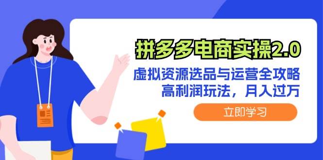 拼多多电商实操2.0：虚拟资源选品与运营全攻略，高利润玩法，月入过万-项目网