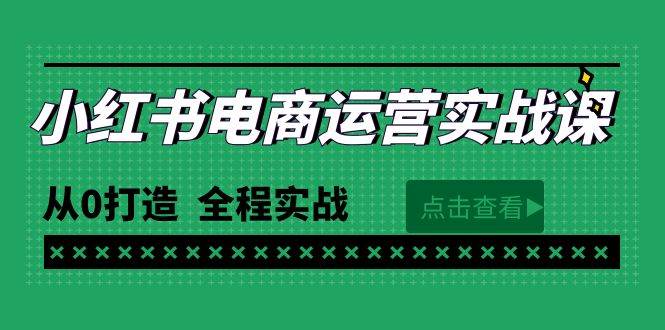 最新小红书·电商运营实战课，从0打造  全程实战（65节视频课）-项目网