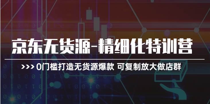 京东无货源-精细化特训营，0门槛打造无货源爆款 可复制放大做店群-项目网