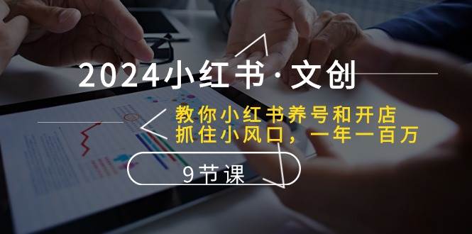 2024小红书·文创：教你小红书养号和开店、抓住小风口 一年一百万 (9节课)-项目网
