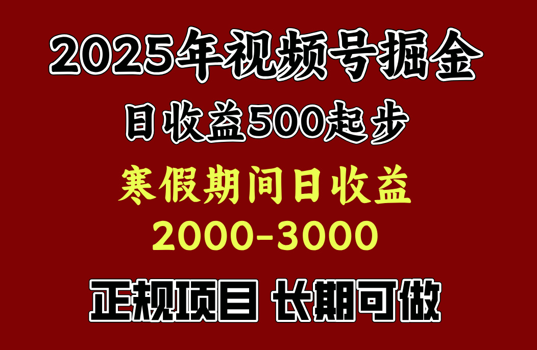 寒假期间一天收益2000+，小白一天就能上手-项目网