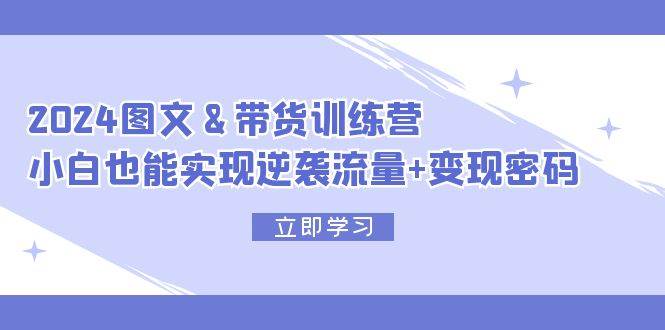 2024 图文+带货训练营，小白也能实现逆袭流量+变现密码-项目网