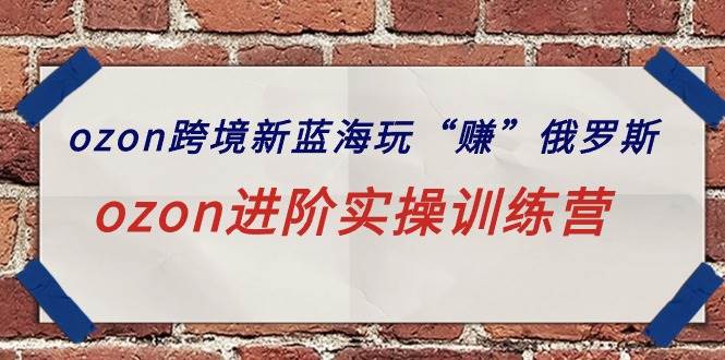 ozon跨境新蓝海玩“赚”俄罗斯，ozon进阶实操训练营-项目网