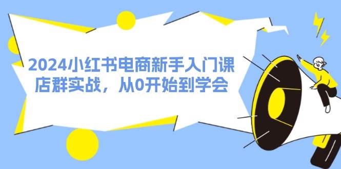 2024小红书电商新手入门课，店群实战，从0开始到学会（31节）-项目网