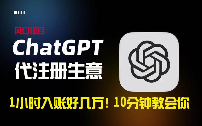 一小时入账好几万！利润大到吓人的ChatGPT代注册小生意，10分钟教会你，…-项目网