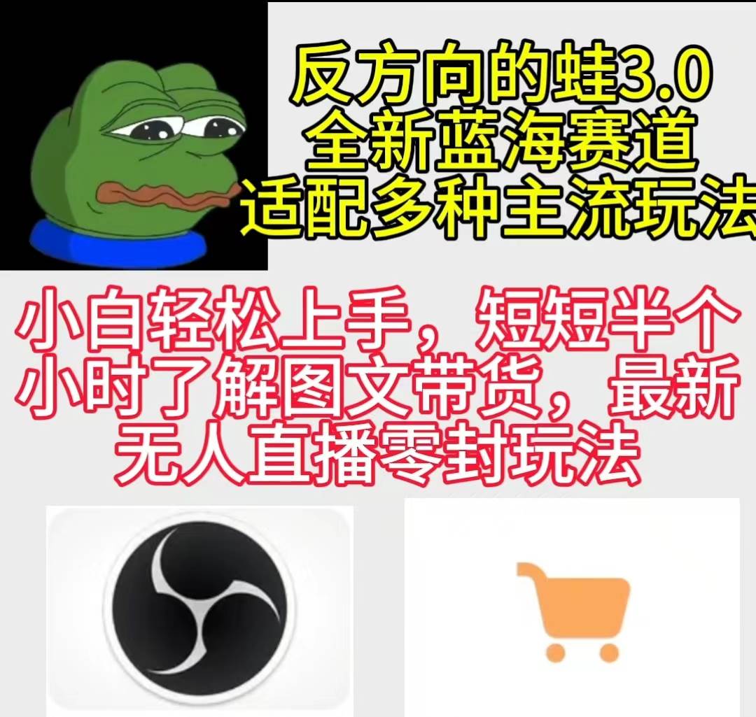 反方向的蛙3.0，图文最新玩法，变现多元化，新蓝海项目，小白轻松上手-项目网
