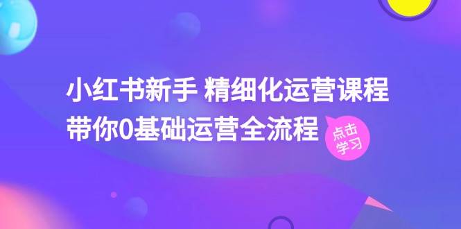 小红书新手 精细化运营课程，带你0基础运营全流程（41节视频课）-项目网