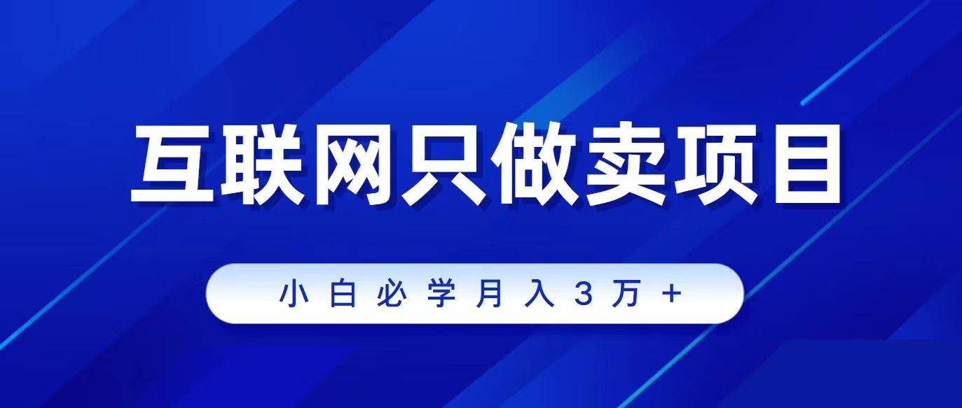 互联网的尽头就是卖项目，被割过韭菜的兄弟们必看！轻松月入三万以上！-项目网