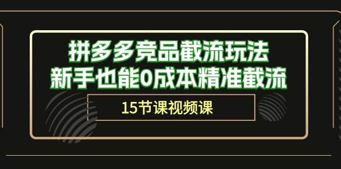 拼多多竞品截流玩法，新手也能0成本精准截流（15节课）-项目网