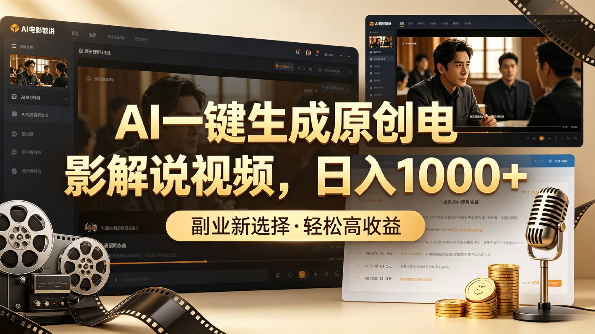 AI一键生成原创电影解说视频，日入1000+！-项目网