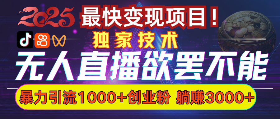 欲罢不能的无人直播引流，超暴力日引流1000+高质量精准创业粉-项目网