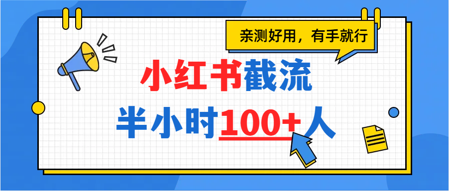 小红书截流半小时100+，亲测好用-项目网
