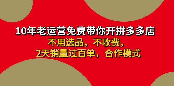 拼多多-合作开店日入4000+两天销量过百单,无学费、老运营教操作、小白…-项目网