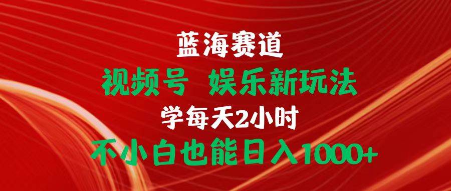 蓝海赛道视频号 娱乐新玩法每天2小时小白也能日入1000+-项目网