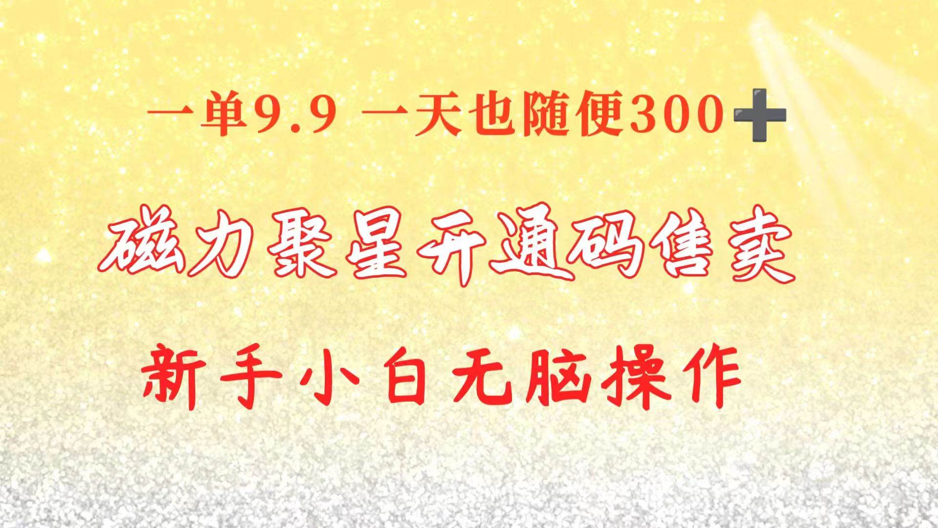 快手磁力聚星码信息差 售卖  一单卖9.9  一天也轻松300+ 新手小白无脑操作-项目网